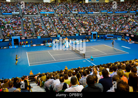 Courts de tennis du Parc de Melbourne Melbourne ouvrir centre court Andy Murray et Novak Jokovic dernière Banque D'Images