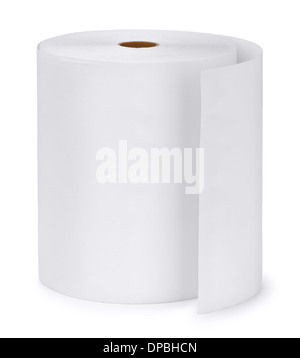 Rouleau de papier unique isolated on white Banque D'Images