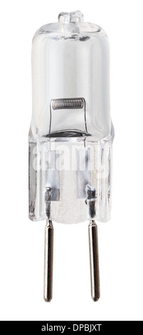 Petite lampe halogène transparent isolé sur fond blanc Banque D'Images