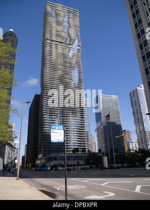 Aqua, un bloc résidentiel à Chicago, Illinois Banque D'Images