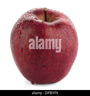 Pomme Rouge isolé sur fond blanc. Banque D'Images