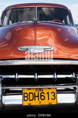 1953 Chevrolet Bel Air immaculée automobiles à La Havane, parmi les quelque 60 000 avant l'embargo US Motors survivent toujours à Cuba Banque D'Images