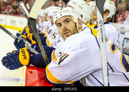 L'aile gauche des Nashville Predators Eric Nystrom Banque D'Images