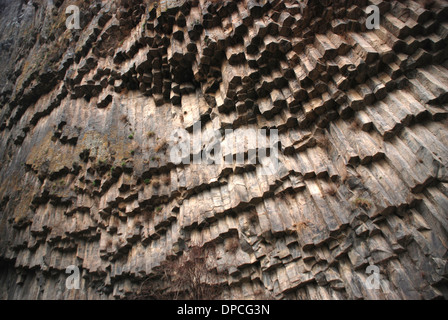 La Gorge Garni possède des colonnes, creusé par la rivière Goght, dénommé le "Symphony des pierres'. Banque D'Images