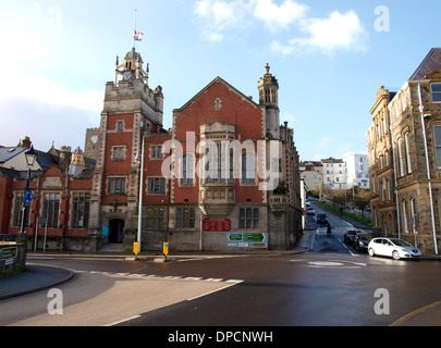 Bâtiment du conseil de ville de Bideford et bibliothèque, Devon, UK Banque D'Images