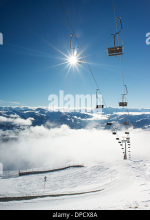 Brunellenfeld Autriche kitzbuhel ski Banque D'Images