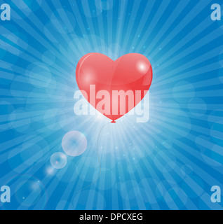 Happy Valentines Day Carte avec coeur. Vector Illustration Banque D'Images