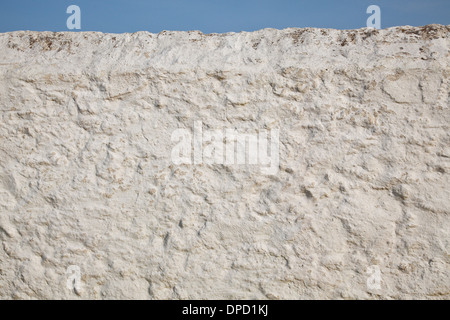 Un mur de jardin blancs sur fond de ciel bleu, Cornwall Banque D'Images