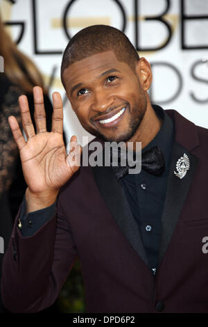 Los Angeles, USA. 12 janvier 2014. Usher participe à la 71e Golden Globe Awards annuels aka Golden Globes à l'hôtel Beverly Hilton à Los Angeles, USA, le 12 janvier 2014. Photo : Hubert Boesl/dpa/Alamy Live News Banque D'Images