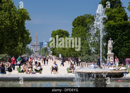 Paris, arc de Concord, fontaine Banque D'Images