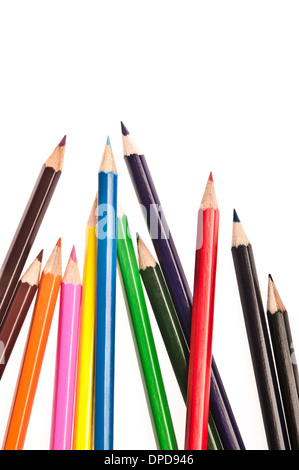 Des crayons éparpillés Banque D'Images