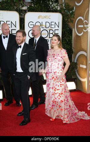 Los Angeles, USA. 12 janvier 2014. Drew Barrymore Kopelman et assister à la 71e Golden Globe Awards annuels aka Golden Globes à l'hôtel Beverly Hilton à Los Angeles, USA, le 12 janvier 2014. Photo : Hubert Boesl/dpa/Alamy Live News Banque D'Images