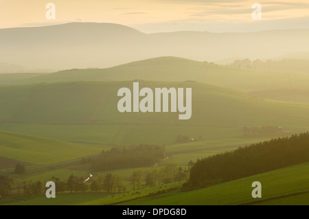 Vue ouest de Dunnideer hill fort, Landes, dans l'Aberdeenshire, en Écosse. Banque D'Images