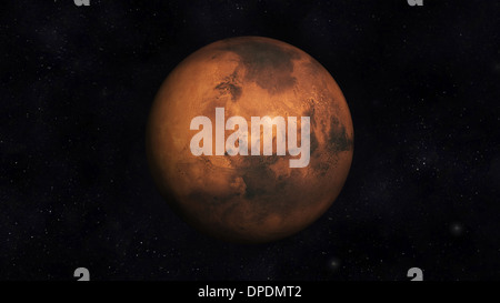 Illustration numérique de la planète Mars Banque D'Images