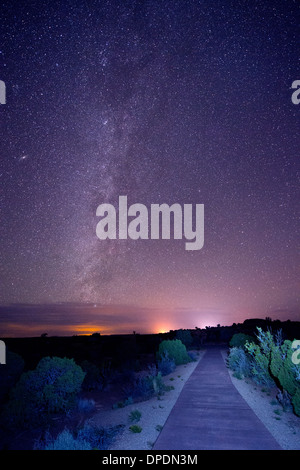 Stars dans ciel de nuit, Moab, Utah, USA Banque D'Images