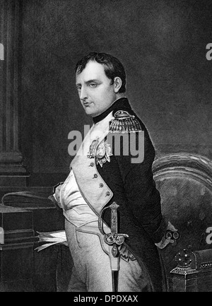 Napoléon Bonaparte (1769-1821) gravure sur de 1873. Empereur de France. Banque D'Images