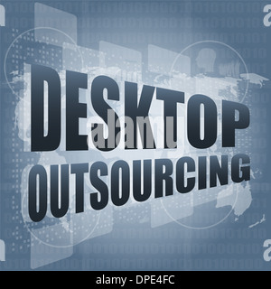Sous-traitance bureau word on digital touch screen Banque D'Images