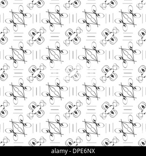 Décoration monochrome calligraphie seamless background Banque D'Images