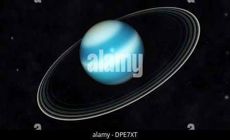 Illustration numérique de la planète Uranus Banque D'Images