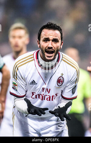 Reggio Emilia, Italie. 12Th Jan, 2014. Giampaolo Pazzini (Milan) Football / Soccer : Italien 'Serie' un match entre la U.S. Sassuolo Calcio 4-3 AC Milan au stade Mapei à Reggio Emilia, Italie . Credit : Maurizio Borsari/AFLO/Alamy Live News Banque D'Images