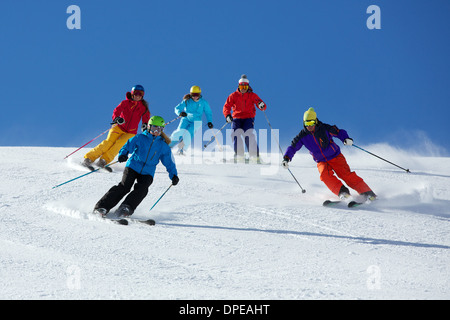 Groupe d'amis du ski en Autriche, Tirol, Kuhtai Banque D'Images