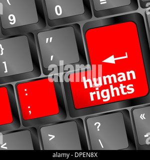 Les droits de l'homme touche sur clavier d'ordinateur pc key Banque D'Images