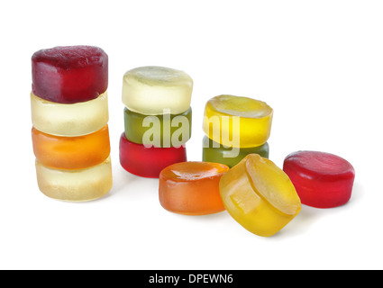 Groupe des bonbons jelly sur un fond blanc Banque D'Images