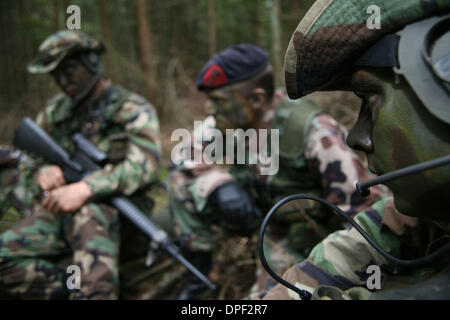 L'Armée néerlandaise s'est Exécution d'un exercice d'évacuation en Hollande Banque D'Images