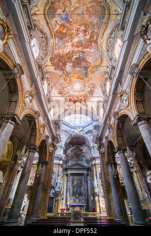 Des fresques sur le plafond à l'église de San Matteo, (Chiesa di San Matteo), Palerme, Sicile, Italie, Europe Banque D'Images