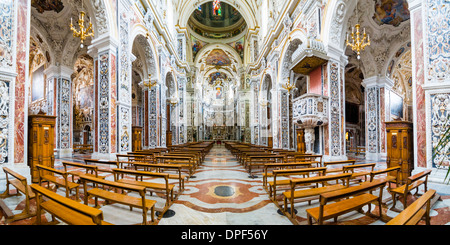 Intérieur de l'église de Saint Mary de Gesù (Chiesa del Gesù) (Casa Professa), Palerme, Sicile, Italie, Europe Banque D'Images