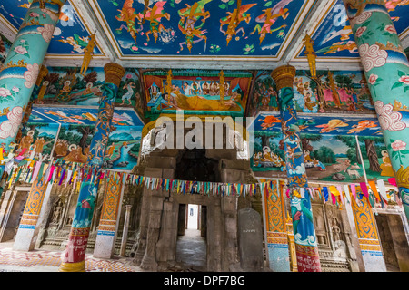 Le temple de Wat Phnom (Nokor), sur la rivière du Mékong, la province de Kampong Cham, Cambodge, Indochine, Asie du Sud, Asie Banque D'Images