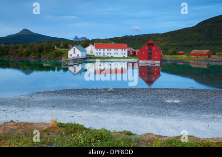 L'ancien centre commercial de Kjerringoy, Nordland, Norvège, Scandinavie, Europe Banque D'Images