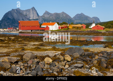 L'ancien centre commercial de Kjerringoy, Nordland, Norvège, Scandinavie, Europe Banque D'Images