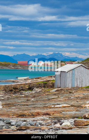 L'ancien centre commercial de Kjerringoy, Nordland, Norvège, Scandinavie, Europe Banque D'Images