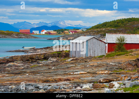 L'ancien centre commercial de Kjerringoy, Nordland, Norvège, Scandinavie, Europe Banque D'Images