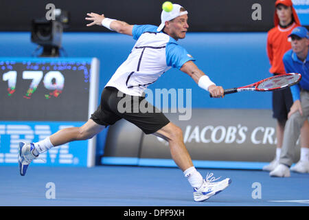 Melbourne, Australie. 14Th Jan, 2014. Lleyton Hewitt de l'Australie en action sur la deuxième journée de l'Open d'Australie de Melbourne Park. Credit : Action Plus Sport/Alamy Live News Banque D'Images