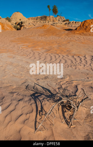 Murs de la Chine, une série de lunettes dans le parc national de Mungo, Région des lacs Willandra, Site de l'UNESCO, Victoria, Australie Banque D'Images