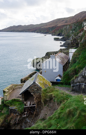 Le reste de la village en ruines de Hallsands dans le sud du Devon Banque D'Images