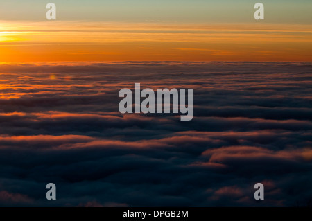 Inversion atmosphérique sur la vallée du Rhin Banque D'Images