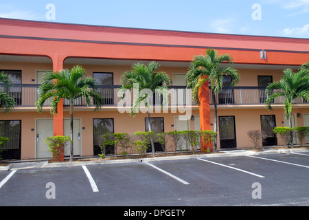 Miami Florida,Homestead,Ramada Inn,hôtel hôtels motels inn motel,budget,extérieur,extérieur,bâtiment,chambres,portes,fenêtres,parking,vis Banque D'Images