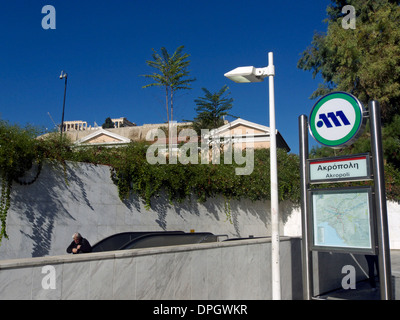 Grèce Athènes attique de la station de métro akropoli Banque D'Images