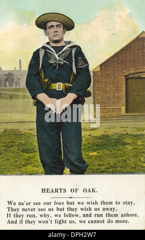 WW1 carte postale envoyée par les troupes servant aux familles à la maison. Banque D'Images