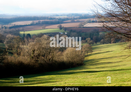 En hiver paysage Cotswold, Stow-on-the Wold, Gloucestershire, Royaume-Uni Banque D'Images