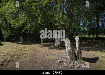 Sépulture néolithique Clava Cairns à Cairns près de Culloden dans Inverness-shire en Ecosse. Banque D'Images