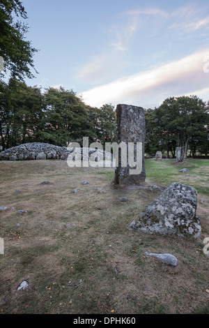 Le passage du nord est grave à Clava Cairns près de Culloden en Ecosse. Banque D'Images