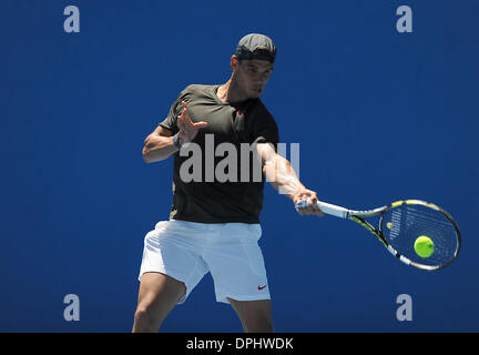 Melbourne, Victoria, Australie. 12Th Jan, 2014. RAFAEL NADAL (ESP) [1] au cours d'une session pratique aujourd'hui. © Andrew Patron/ZUMAPRESS.com/Alamy Live News Banque D'Images