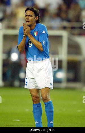 12 mai 2006 - Italie / Croatie - Filippo Inzaghi.L'ITALIE ET LA JUVENTUS.PREFECTURAL KASHIMA STADIUM, I.ITALIE V CROATIE.08/06/2002.DI3482.K47872.APERÇU DE LA COUPE DU MONDE 2006.(Image Crédit : © Globe Photos/ZUMAPRESS.com) Banque D'Images