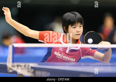 Tokyo Metropolitan Gymnasium, Tokyo, Japon. 14Th Jan, 2014. Yuka Umemura, 14 janvier 2014 - Tennis de Table Tennis de Table : Tous les championnats du Japon Junior des célibataires au Tokyo Metropolitan Gymnasium, Tokyo, Japon. Credit : AFLO SPORT/Alamy Live News Banque D'Images