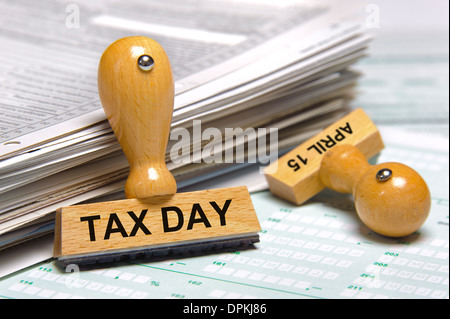 15 avril jour de l'impôt Banque D'Images