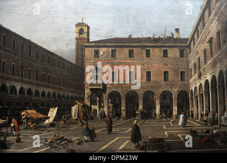 Canaletto (1697-1768). Peintre italien. Le Campo di Rialto, 1758-1763. Gemaldegalerie. Berlin. L'Allemagne. Banque D'Images